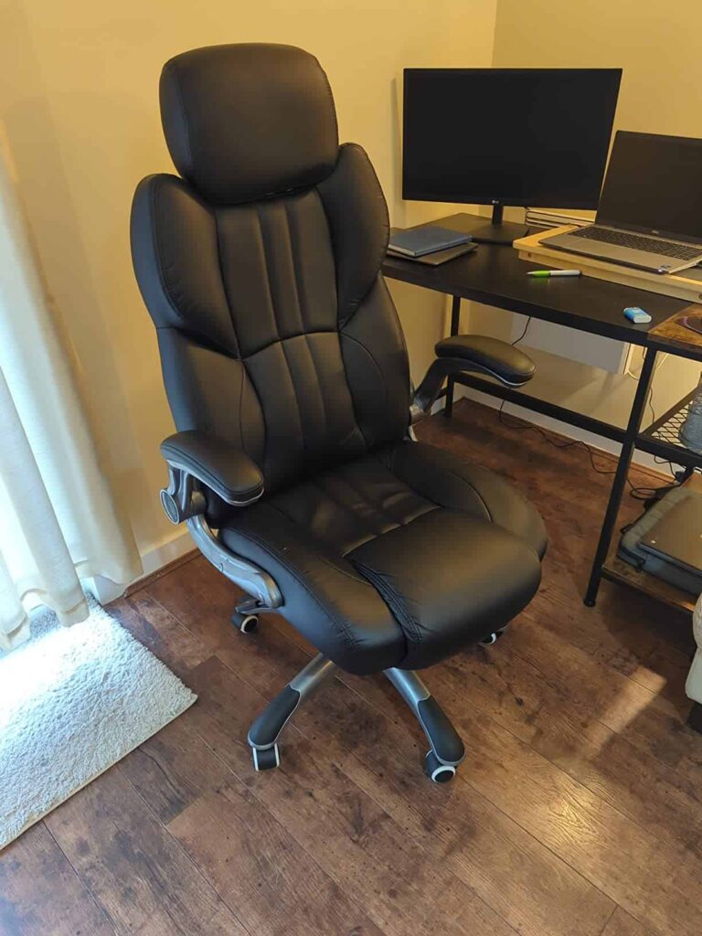 view of our purchase songmics office chair for tall person our unboxing and testing experience