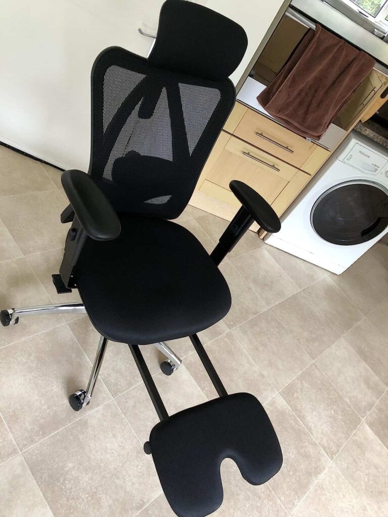 view of reclining comfortable office chair with footrest our unboxing package arrival home office