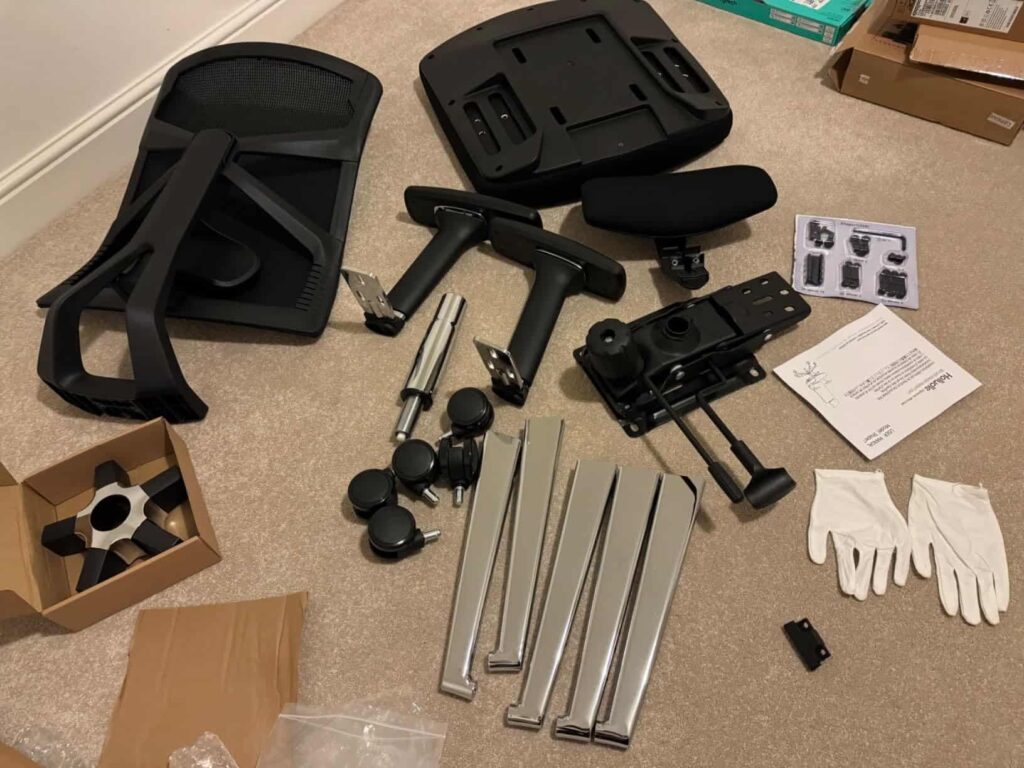 view of our own purchase assembly and testing pro max ergonomic office chair for back pain uk unboxing package arrival several weeks to months 1024x768